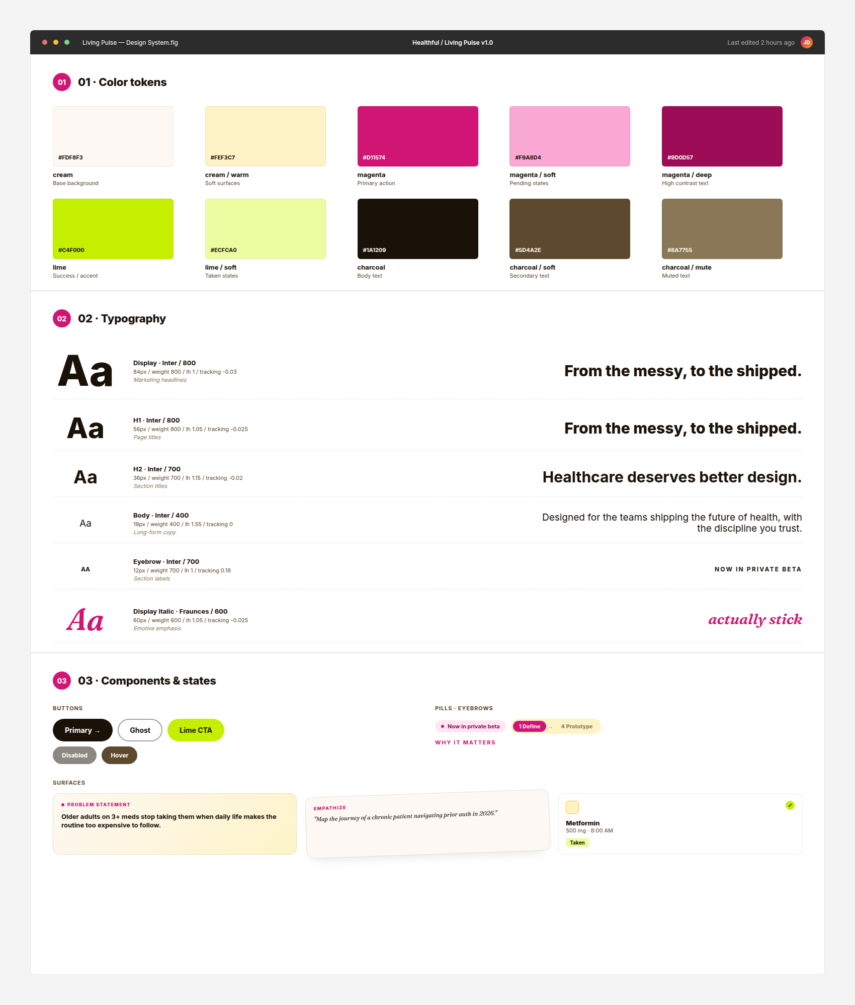 Healthful - Design System (Living Pulse)