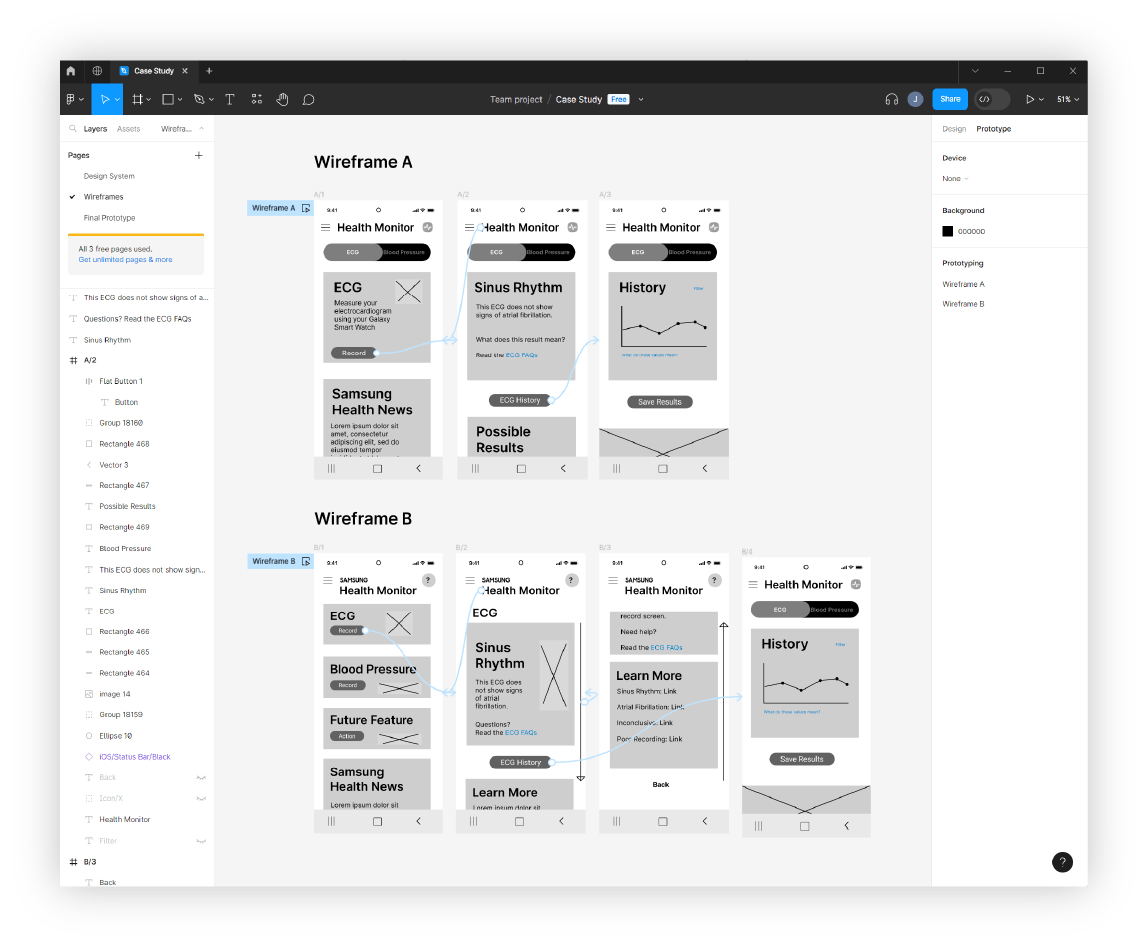 Samsung Galaxy Watch3 - Wireframes (Figma) 2